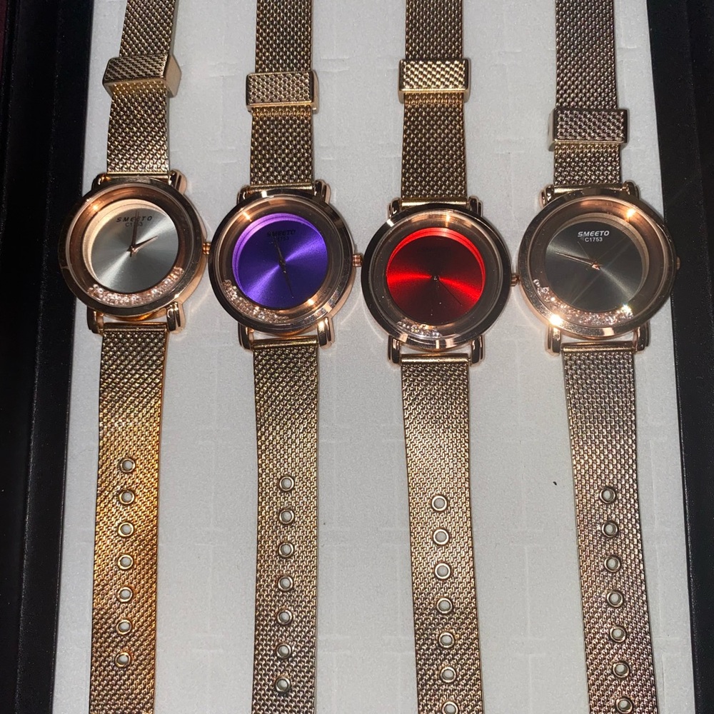 Geneva Gold Mesh Band Watch Collection